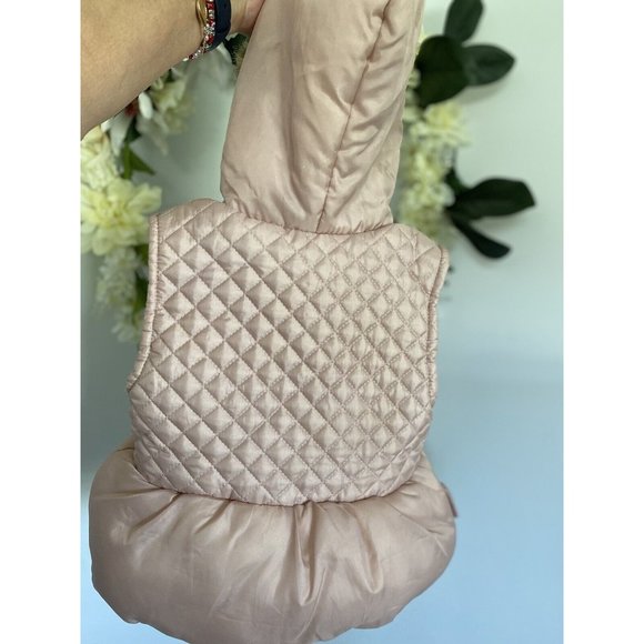 Little Lass Light Pink Puffer Vest Girls 2T Faux Fur Trimmed Hoodie Full Zip EUC - Picture 11 of 16